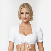 Elegant Oktoberfest Blouse Lace Floral Dirndl Wrap Crop Top Traditional Bavarian Beer Costumes Tops German Beer Festival